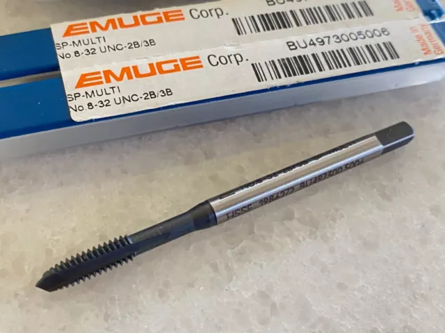 EMUGE #8-32 Spiral Point 3FL Plug MULTI TAP 2B/3B High Performance BU4973005006