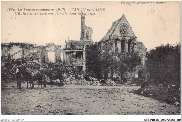 AEBP10-02-0988 - La France reconquise - 1917 - VAILLY-sur-AISNE  - L'Eglise et