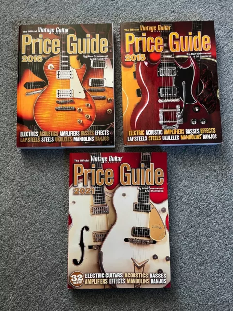 3 * The Official Vintage Guitar Magazine Price Guides 2015, 2016, 2021