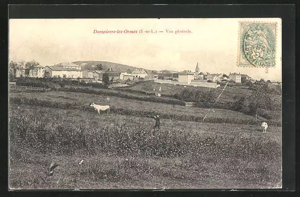 CPA Dompierre-les-Ormes, Vue générale 1905