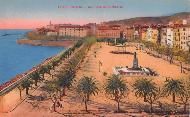 Cpa 20 Corse Bastia La Place Saint Nicolas