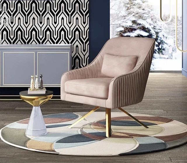 Design Armchair Metal Lounge Club Six - Units Pink New Set Chairs Relax Group