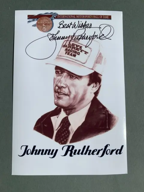 JOHNNY RUTHERFORD HOF Motorsports signed autograph 4x6 Photo