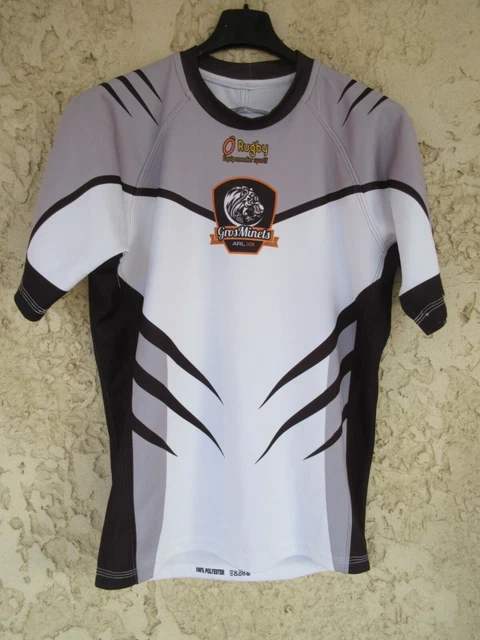 Maillot rugby BEZIERS CHAMEAU D'OC XIII porté n°8 NEO BUNDA shirt blanc XXL | eBay
