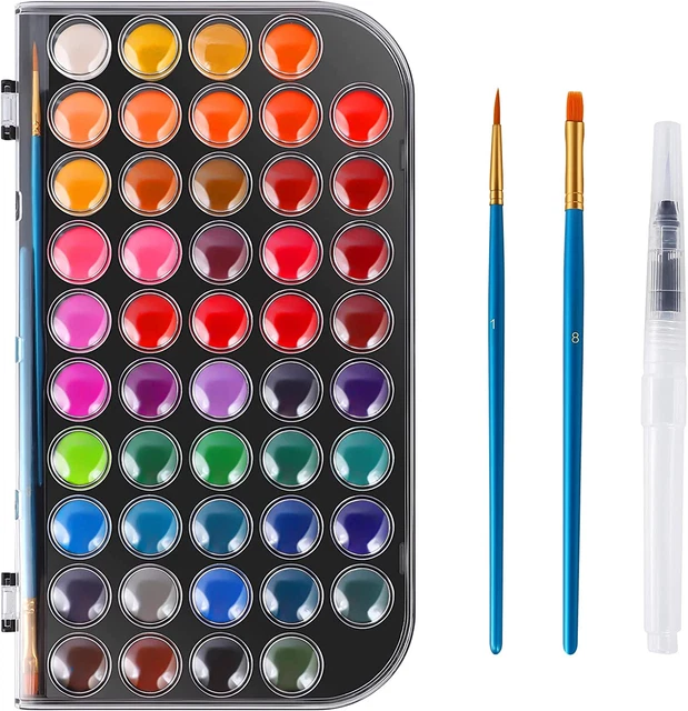 Juego de pintura de acuarela 48 colores pintura de acuarela no tóxica con relleno de cepillo