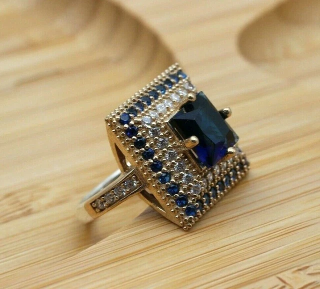 Bague saphir pour femme Bague pour femme faite à la main en argent 925 k...