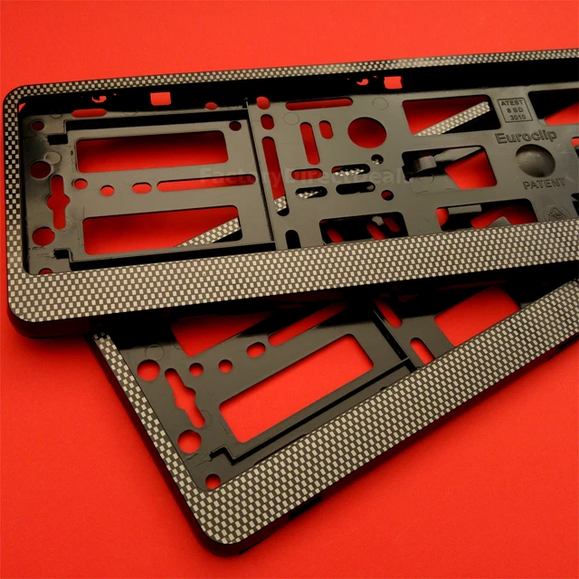 2 x Neu Carbon Effekt Nummernschild Halter Rahmen Halterung für jedes VAUXHALL Auto