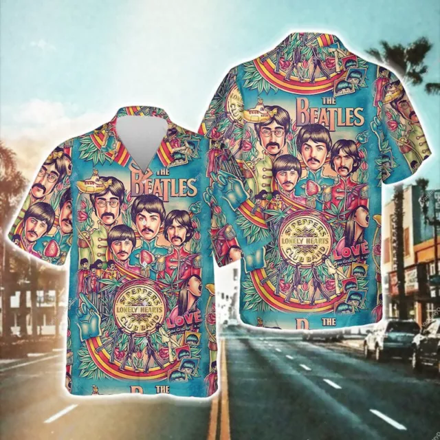 The Beatles Hawaiian Shirt, Yellow Submarine Unisex shirt, Rock Band Hawaiian