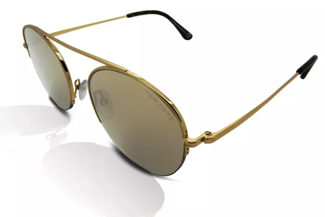Tom Ford FT0668 Finn Men's Sunglasses 30G Shiny Gold/Brown