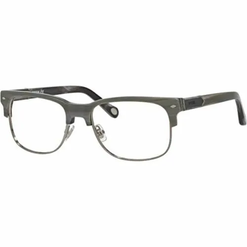 Women's Or Men Frames Eyeglasses Semi Rim Fossil 0Y9Z Striated Gray 54 18 140