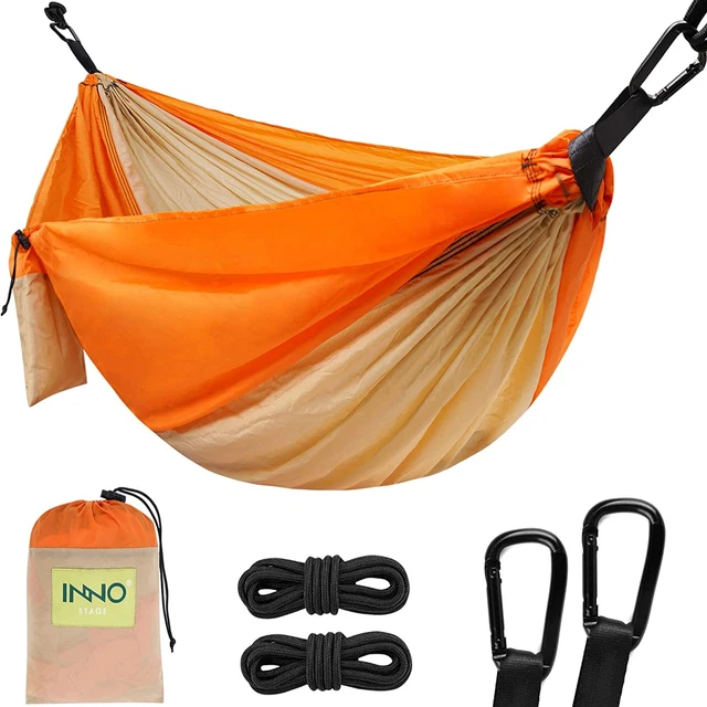 Camping Hammock Single with 2 Tree Ropes, Portable Hammock Lightweight Nylon Ham