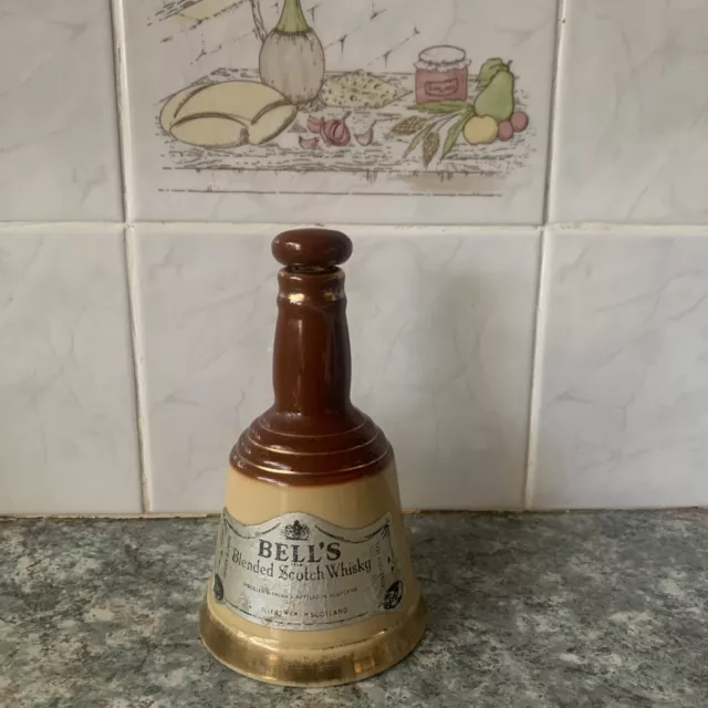 WADE Bells Scotch Whisky Bottle Perth Scotland Decanter Ceramic Empty 1970s
