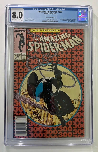 Amazing Spider-Man #300 1988 Marvel Newsstand CGC 8.0 Origin of Venom McFarlane