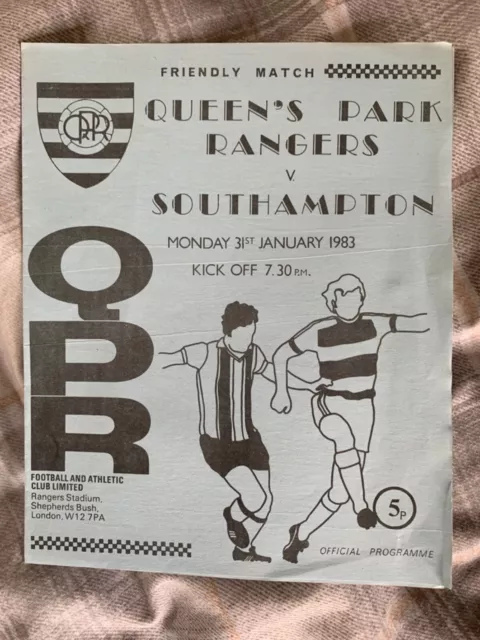 QUEENS PARK RANGERS v Southampton 1983 £2.00 - PicClick UK