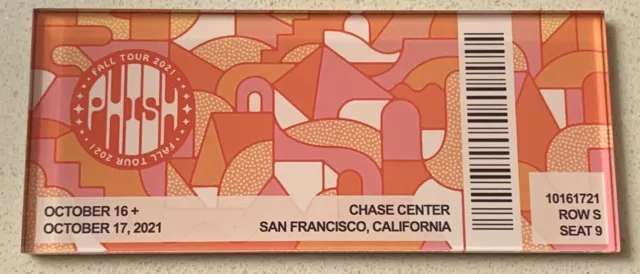 Phish magnet san francisco 2021 ticket style concert tour new lucite