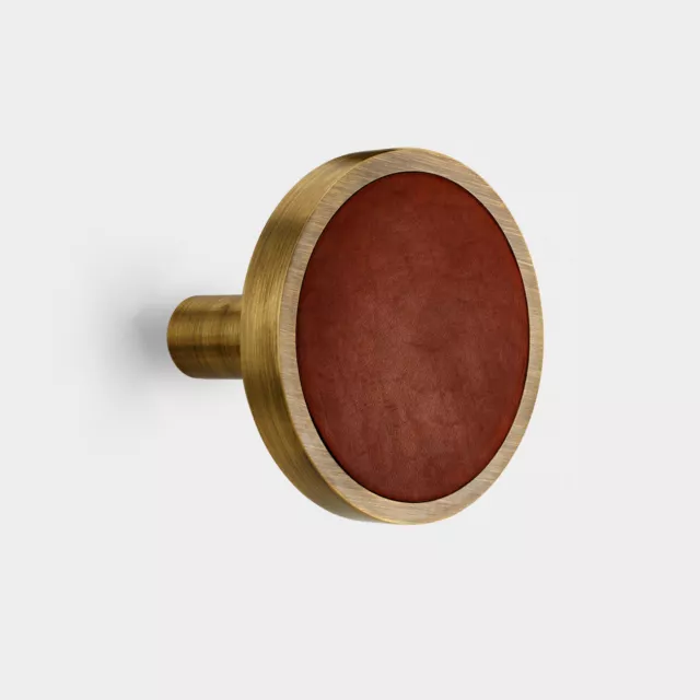 Pair of Solid Brass Antique Gold Curtain Tie Backs With Premium Leather Insert