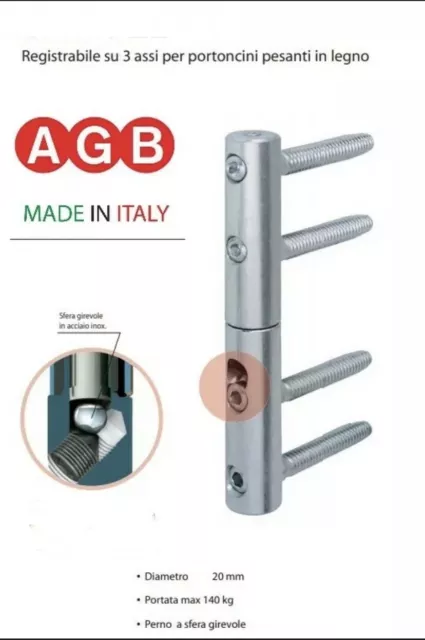 CERNIERA ANUBA PER PORTE IN LEGNO D.20 REGOLABILE AGB TOP gigante E001502015