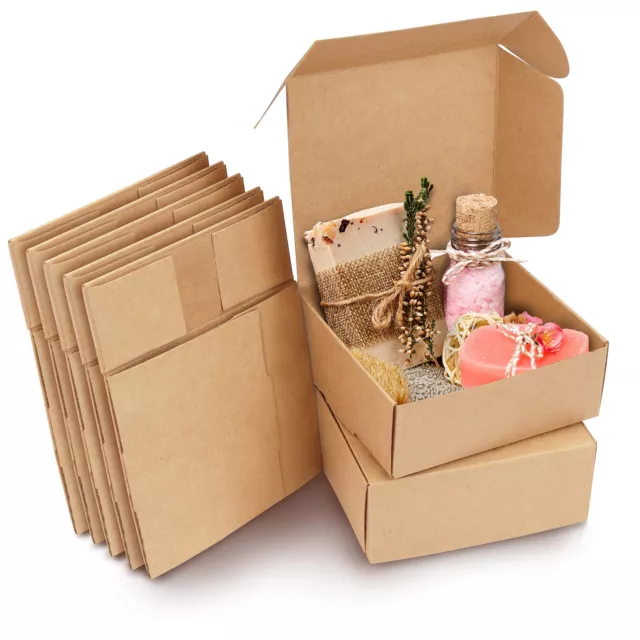 Kurtzy Karton Geschenkboxen Braun (50 Stk) - Schachteln 12x12x5cm Pappschachteln