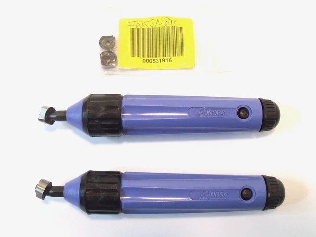 (2) New Noga KW1000 Type K Keyway Deburring Tools w/ (2) New N80K Extra Tips