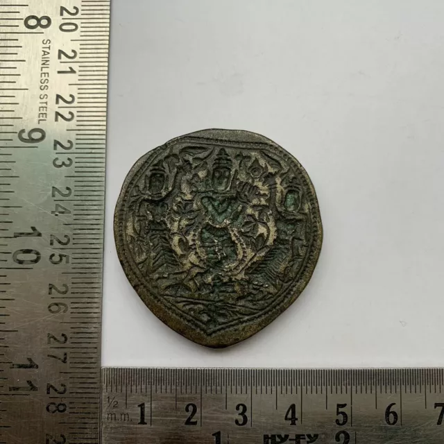 Antique or old bell metal jewelry stamp die seal Hindu God pattern, Double sided