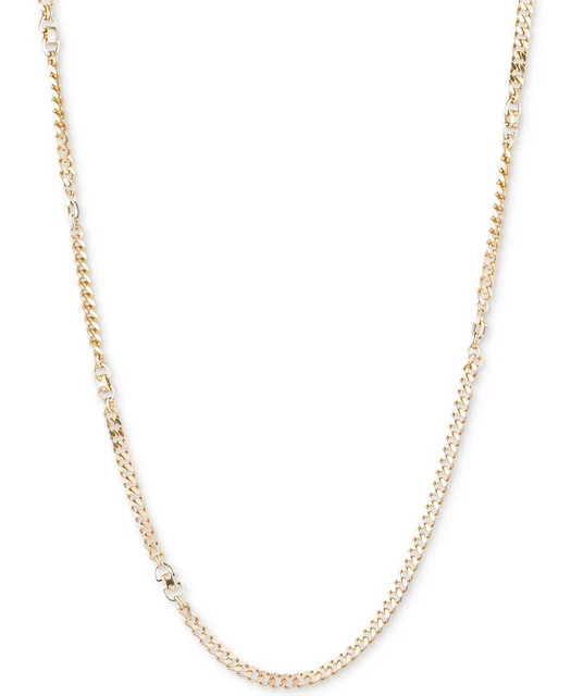 DKNY Gold-Tone Extra-Long Curb Link Chain Necklace, Created for Macy's