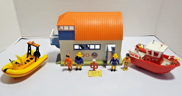 Fireman Sam Boat House Ocean Rescue Playset + Neptune + Titan + Figures