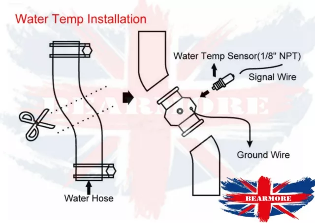28 mm Wassertemperatur Temperatursensor Messgerät Schlauch Gelenk Rohr Adapter 1/8NPT 2