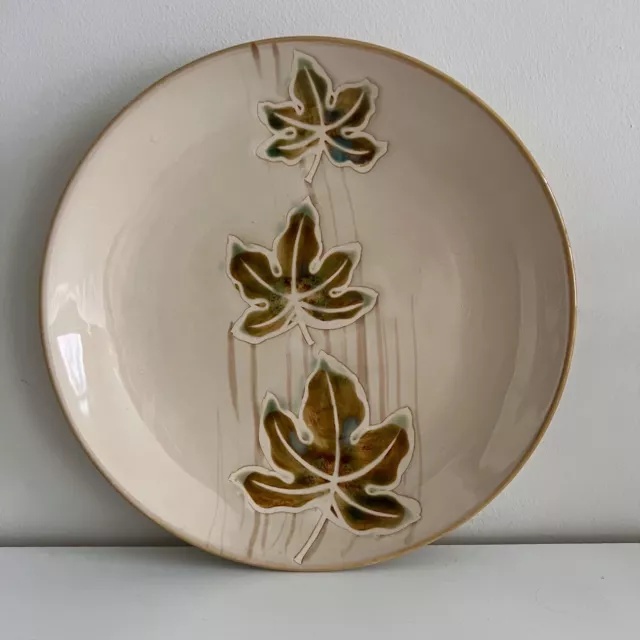 Pier 1 Autumn Leaves Salad Plate 8.5" Beige Maple Leaf Hand Painted