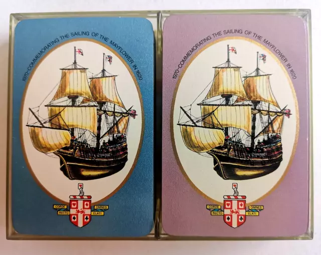 Vintage Playing Cards Mayflower Sailing 1620 2 Decks Boxed 1970 Uk Freepost