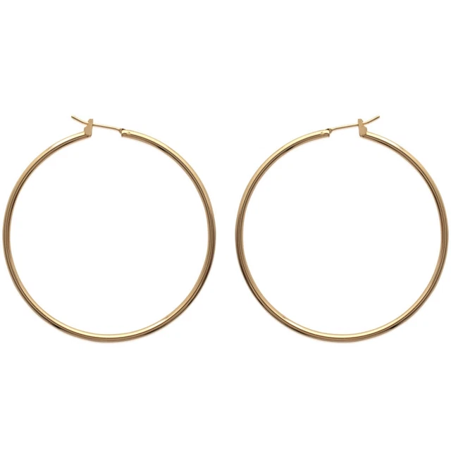 Boucles D'oreilles Créoles 7cm Plaqué Or 750/000 - Torsadées Et Granitées - Bijouxia - Neuf Avec étiquettes