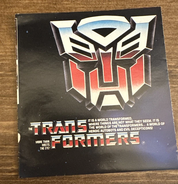 TRANSFORMERS G1 1985 vintage CATALOGUE poster checklist ultimate battle