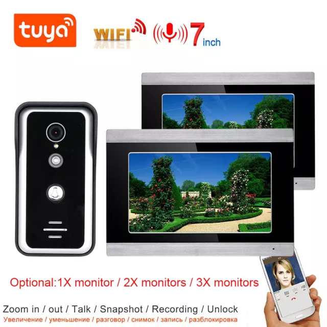 TUYA Video Intercom WIFI Video Door Phone w/ 7" Touch Screen AHD 1080P Doorbell