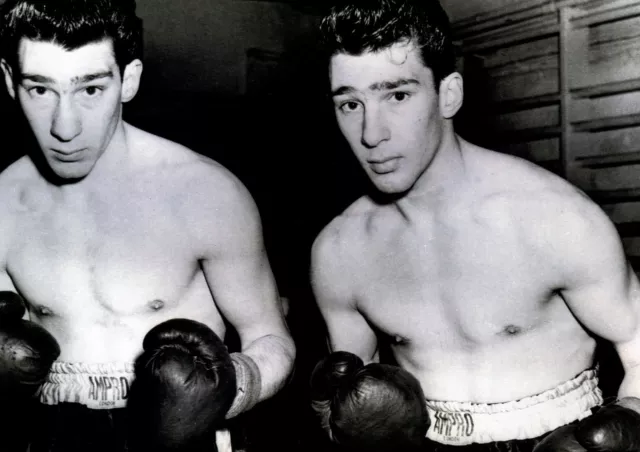 The Krays Twins Ronald And Reginald British Celebrity Legend Boxing Poster B&W 2