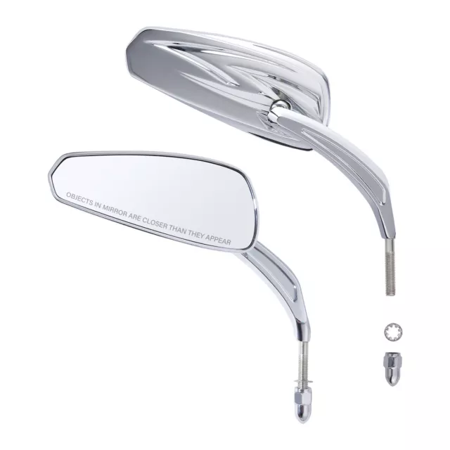 Chrome 8mm Rear View Side Mirrors Fit For Softail Slim FLS Fat Boy Street Bob US