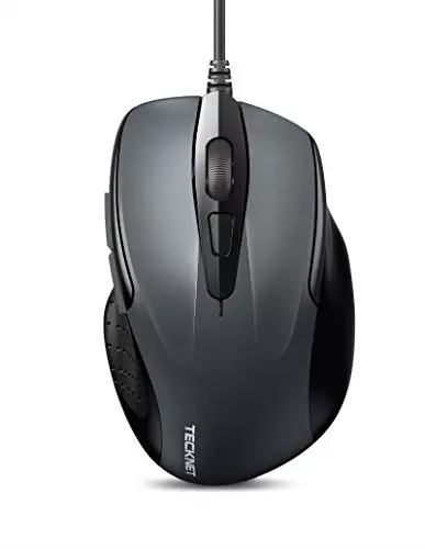 TeckNet 6-Button USB Wired Mouse with Side Buttons, Optical Computer Mouse with