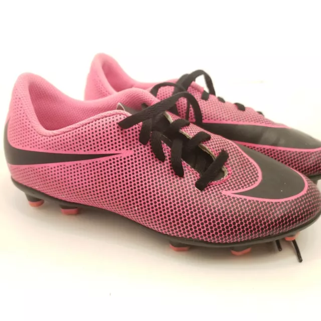 Nike Jr. Bravata II Kids Firm-Ground Soccer Cleats 844442-800 Pink/Black SZ 3.5Y 2