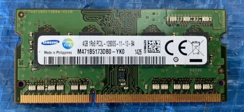 Samsung Laptop RAM 4GB 1Rx8 PC3L 12800S Low Voltage 1.35V SO-DIMM  DDR3-1600MHz
