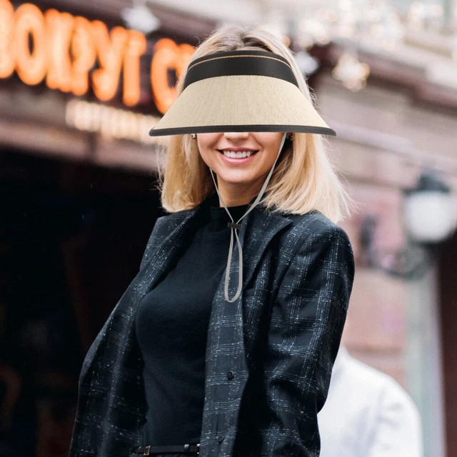 Cappello da donna con cresta larga cappello da sole cappelli da sole per signorina pieghe