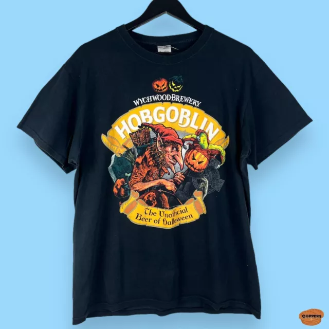 Vintage Hobgoblin Black T-Shirt Large Beer Promo Halloween Goblin Retro