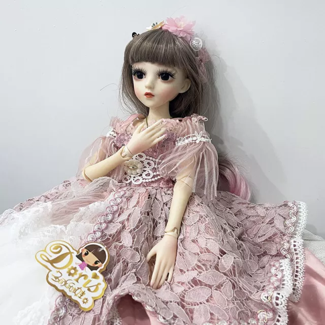 1/3 BJD Doll 60cm Ball Jointed Girl Dolls with Eyes Face Makeup Clothes Full Set