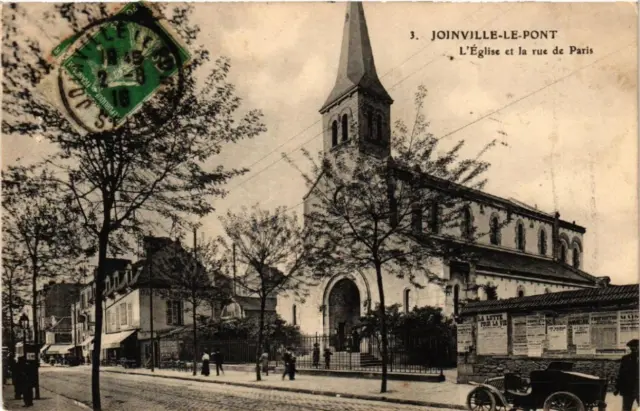 CPA AK JOINVILLE-le-PONT Église et la rue de Paris (600306)