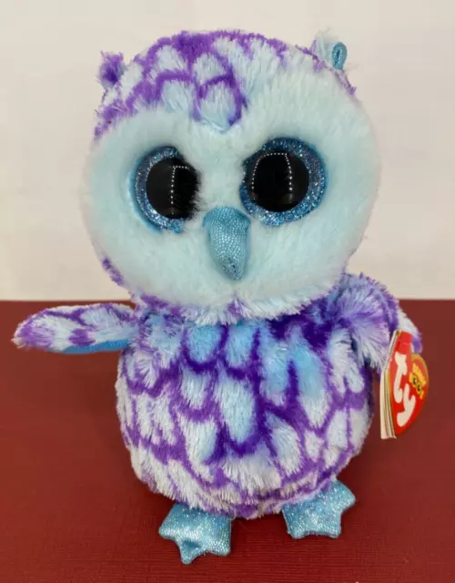 TY 2017 ❤ BEANIE BOOS ❤ TySilk : Oscar the Owl - 15cm Soft Toy Plush