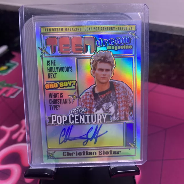 2024 LEAF POP Century Christian Slater Auto /20 Sliver Autograph Teen