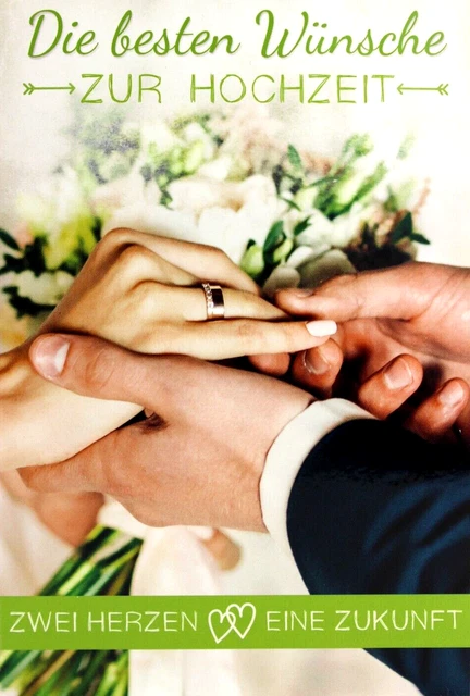 HOCHZEITSKARTE MIT SCHÖNEN Spruch Karte Hochzeit Glückwunschkarte