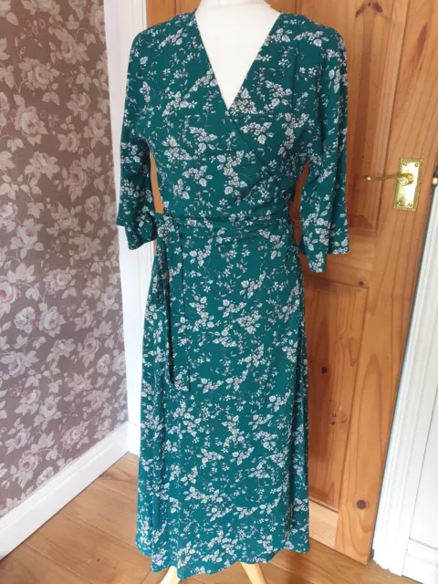 IZABEL LONDON BLACK Floral Print Lined Midi Maxi Dress With Belt