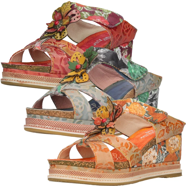 Laura Vita Mule Hacdeo 14 Chaussures Femmes Sabots Sandales Semelle Compensée
