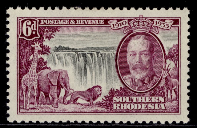 SOUTHERN RHODESIA GV SG34, 6d black & purple, LH MINT. Cat £11.
