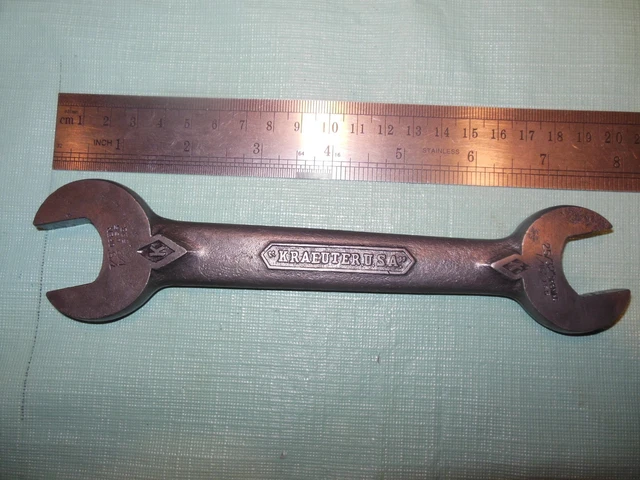 Vintage "Kraeuter Usa A2528" Open-End Wrench ~ 7/8 (1/2 Uss) & 25/32 (7/16 Uss) 2