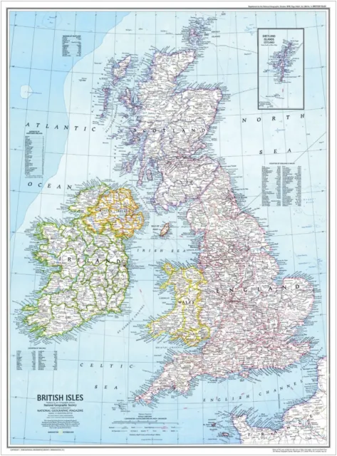 Großbritannien GB UK Karte groß LEINWAND Kunstdruck Geschenk A0 A1 A2 A3 A4 2
