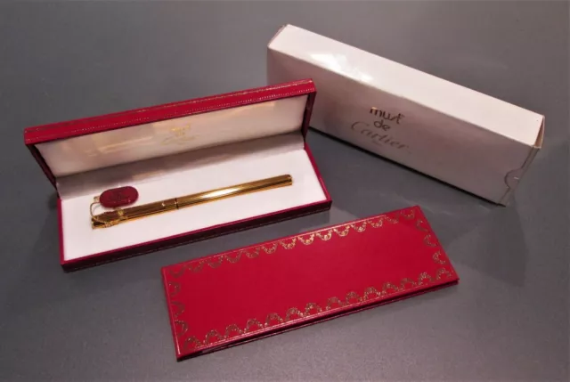 1990 CARTIER Must de Cartier TRINITY Fountain Pen w/18K Gold Nib - NEW OLD STOCK